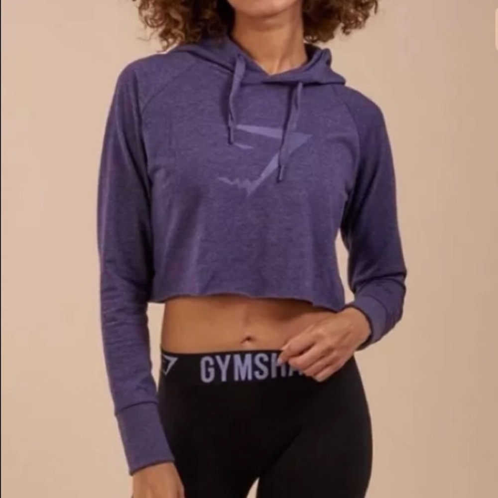 NWOT🦈 Gym Shark Cropped Hoodie Purple gym